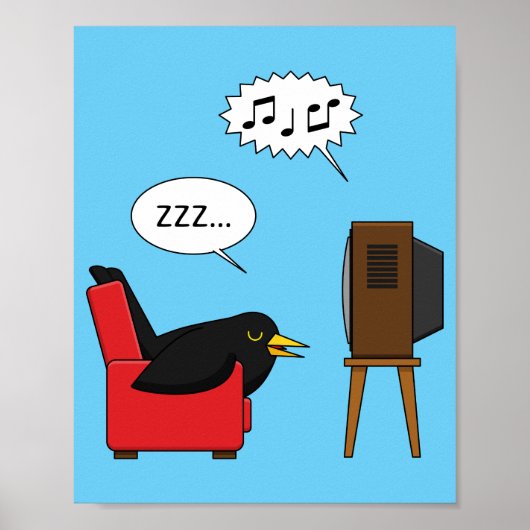 Poster Blackbird Dormir devant la bande dessinée de la té (Devant)