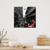 Poster Blackhawk, rue des signes du restaurant de Chicago (Cuisine)