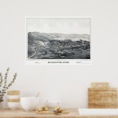 Poster Blackinton, MA Carte panoramique - 1889 (Cuisine)