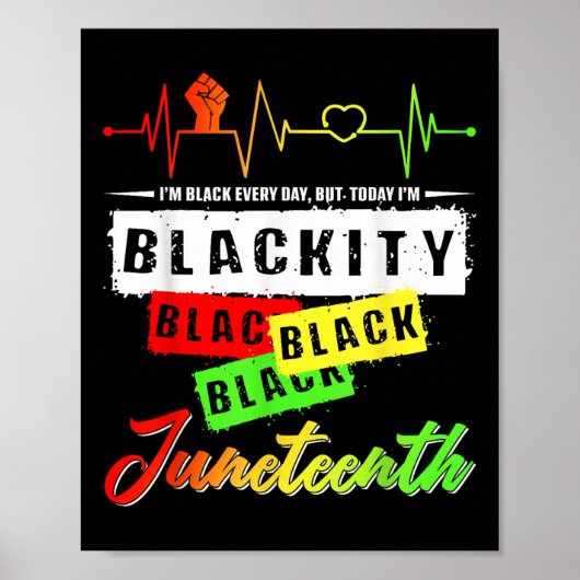 Poster Blackity Black Funny Heartbeat Junetdix Pride Me (Devant)