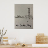Poster Blackpool Tower C'est des drapeaux à craquer art o (Cuisine)