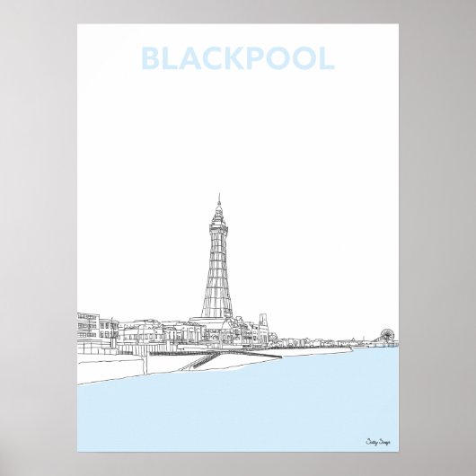 Poster Blackpool Tower, ligne d'origine (Devant)