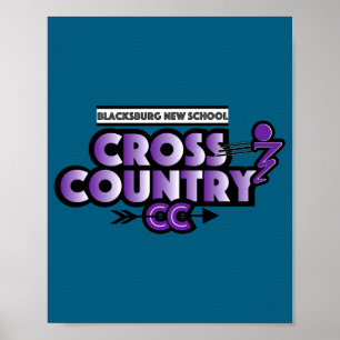 Poster Blacksburg New School Cc Running Club Manches Long