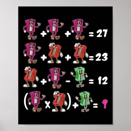 Poster Blague 67 Mème Prof de maths de l'école Six Sept é (Devant)