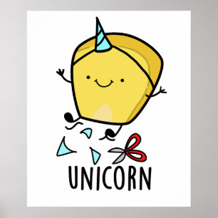 Poster Blague de maïs drôle de licorne 