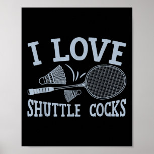 Poster Blague de match de joueur de badminton amusant