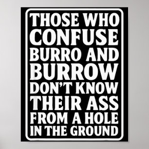 Poster Blague de papa drôle de burro burrow de trou dans