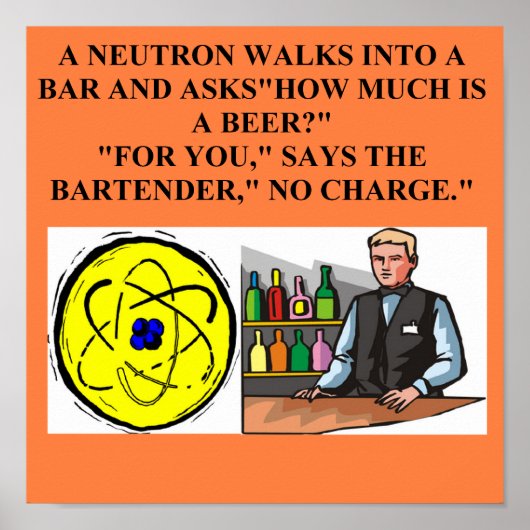 Poster blague de physique des neutrons (Devant)