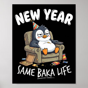Poster Blague de pingouin drôle Citation d'humour Nouvel