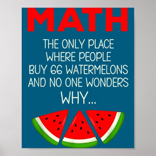 Poster Blague de professeur de maths drôle sur le calcul (Devant)