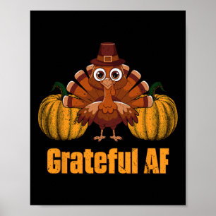 Poster Blague de Thanksgiving reconnaissante Af Jour de d