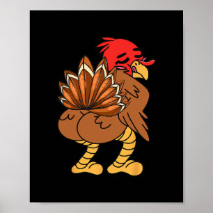 Poster Blague de Thanksgiving sur le derrière de dinde