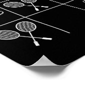 Poster Blague drôle de badminton - Morpion Tic-tac (Coin)