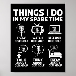 Poster Blague drôle de golf discal avec arbre de golf dis