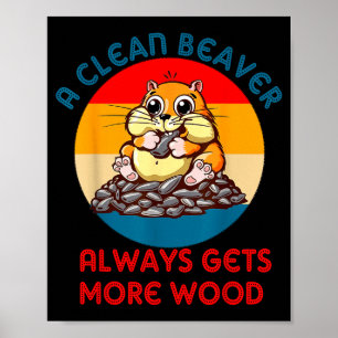 Poster Blague pour adultes marmotte Un castor propre obti