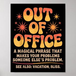 Poster Blagues de vacances Sarcasme Citations Humour au t