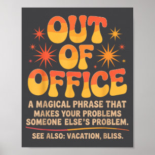 Poster Blagues de vacances Sarcasme Citations Travail hum