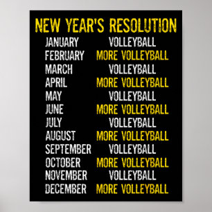 Poster Blagues de volley-ball drôles Bonne année Résoluti