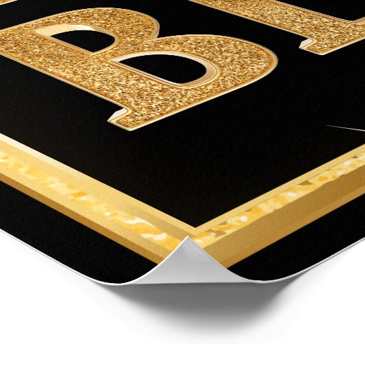Poster Blah Blah Blah Parties scintillant Gold Et Black P (Coin)