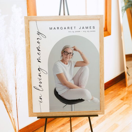 Poster BLAIR Boho Arch Photo Mémorial funéraire Bienvenue