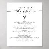 Poster BLAIR Modern Bohemian Let's Drink Bar Menu (Devant)