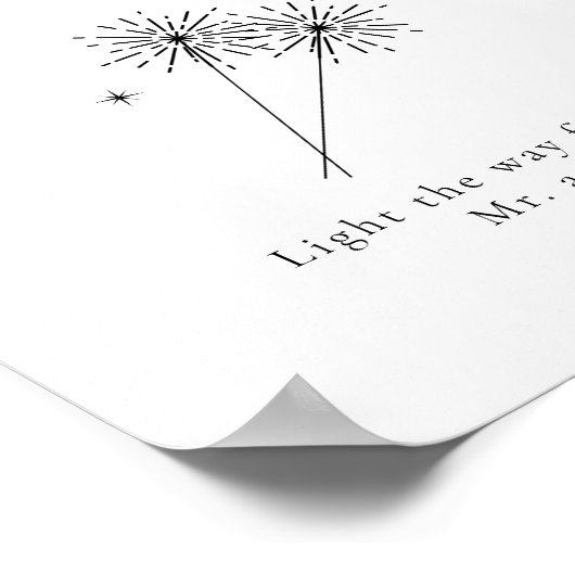 Poster BLAIR Moderne Mariage Bohème Sparkler Envoyer (Coin)