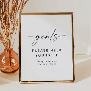 Poster BLAIR Moderne Minimaliste Gents Salle de bain WC