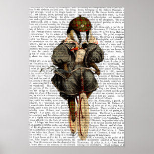 Poster Blaireau sur la bicyclette vintage