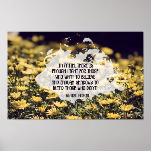 Poster Blaise Pascal Citation Inspirationnelle "Dans la f (Devant)