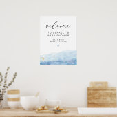 Poster BLAKELY Sky Blue Aquarelle Or Baby shower Fleck (Cuisine)