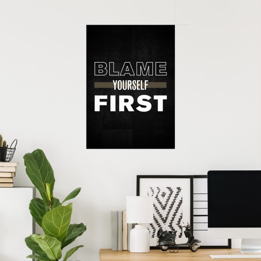 Poster Blâmer d'abord (Bureau à domicile)