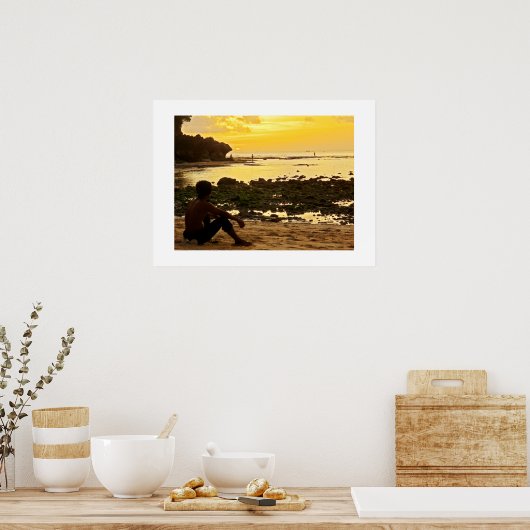 Poster blanc (24"x18") Padang Beach Bali (Cuisine)