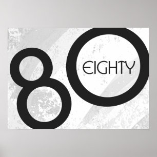 Poster Blanc 80 Décennie Anniversaire