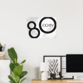 Poster Blanc 80 Décennie Anniversaire (Bureau à domicile)