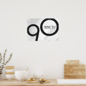 Poster Blanc 90 Décennie Anniversaire (Cuisine)