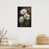 Poster blanc Aster Flower Art (Cuisine)