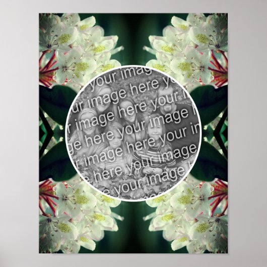 Poster Blanc Azalea Fleurs Cadre Ajouter Votre Photo (Devant)