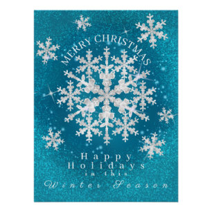 Poster blanc brillant Aqua Flakes