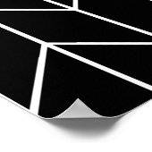 Poster Blanc Chevron noir Arrière - plan moderne chic (Coin)