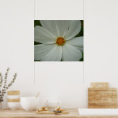 Poster Blanc Cosmos Fleur sauvage d'été Floral (Cuisine)