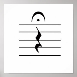 Poster Blanc de repos de notation musicale