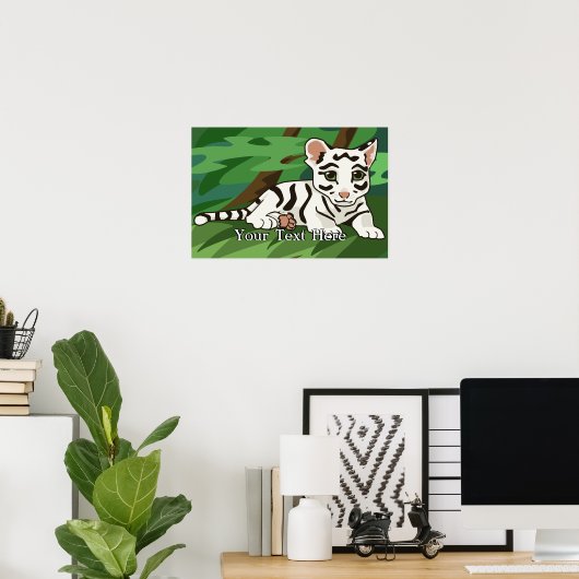 Poster blanc de tigre (Bureau à domicile)
