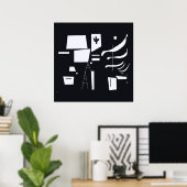 Poster Blanc doux et dur - Kandinsky (Bureau à domicile)