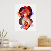 Poster blanc du Coeur d'une femme (Cuisine)