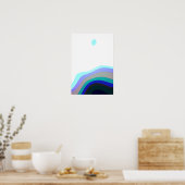 Poster Blanc Et Bleu Art Abstrait 920 (Cuisine)