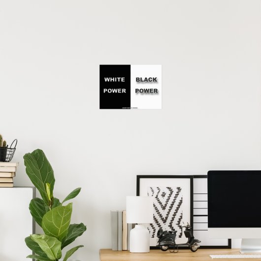 Poster Blanc et noir (Bureau à domicile)