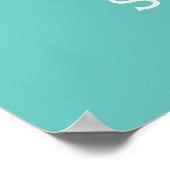 Poster blanc Fête des mariées Turquoise et perles (Coin)