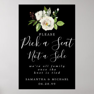 Poster Blanc Floral Choisir Un Siège Pas Un Panneau Maria