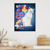 Poster blanc Garden Kitty (Cuisine)