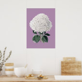 Poster blanc hydrangea lila (Cuisine)